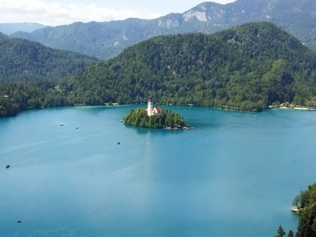 Bled Kalesi'nden göl manzarası,Slovenya