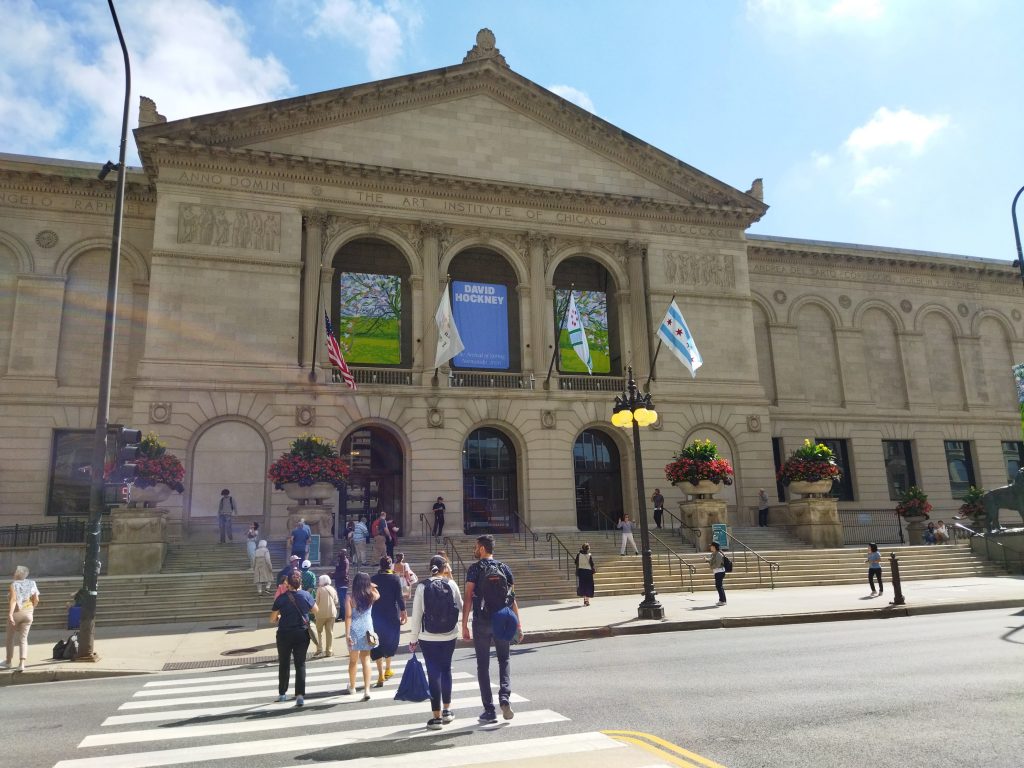 Art Institute of Chicago'nun girişi, Chicago, ABD