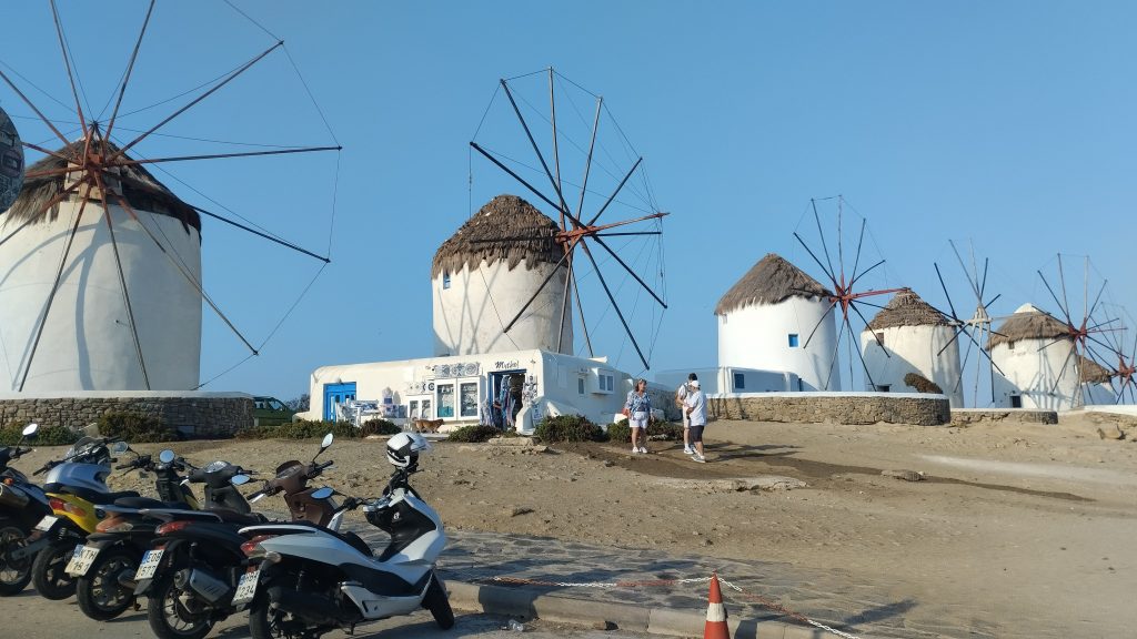 Yel değirmenleri, Mikonos, Yunanistan