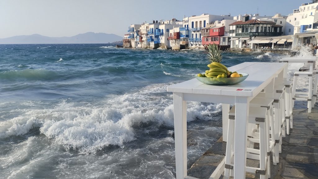 Deniz ve dalgalar, Mikonos, Yunanistan