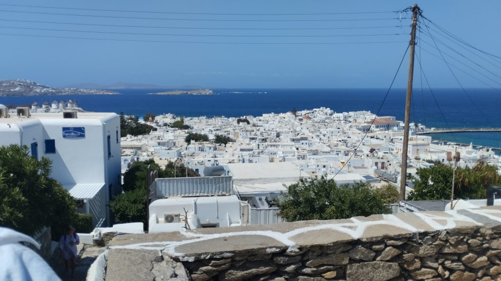 Mikonos'un yukarıdan manzarası, Mikonos, Yunanistan