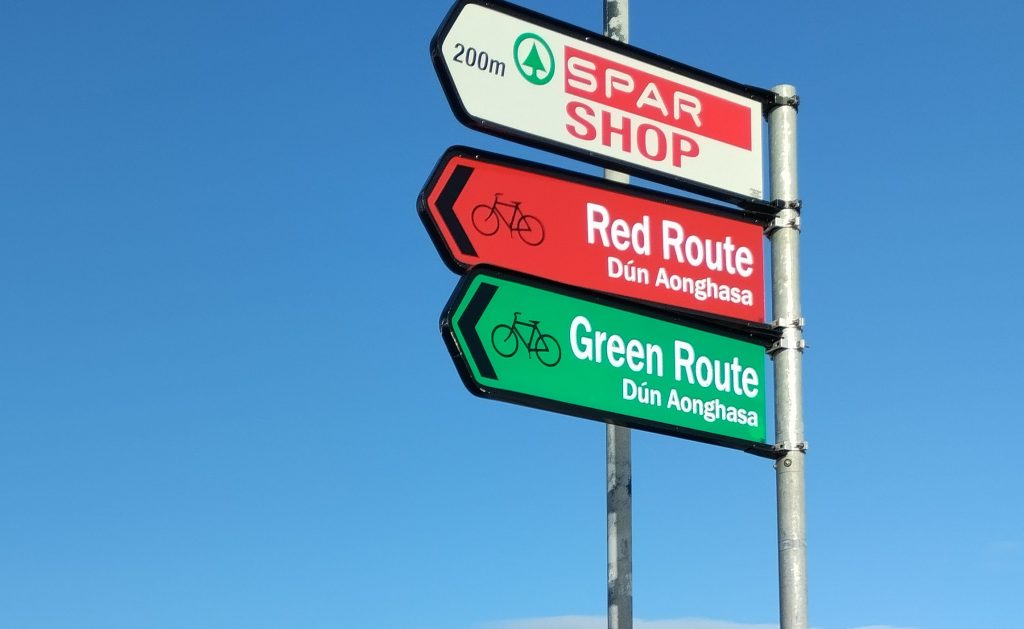 Kırmızı - yeşil bisiklet rotaları, Inis Mór, İrlanda