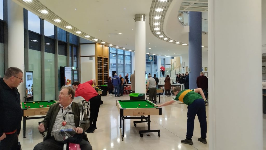 Snooker maçı öncesi, Waterfront Hall, Belfast, Kuzey İrlanda