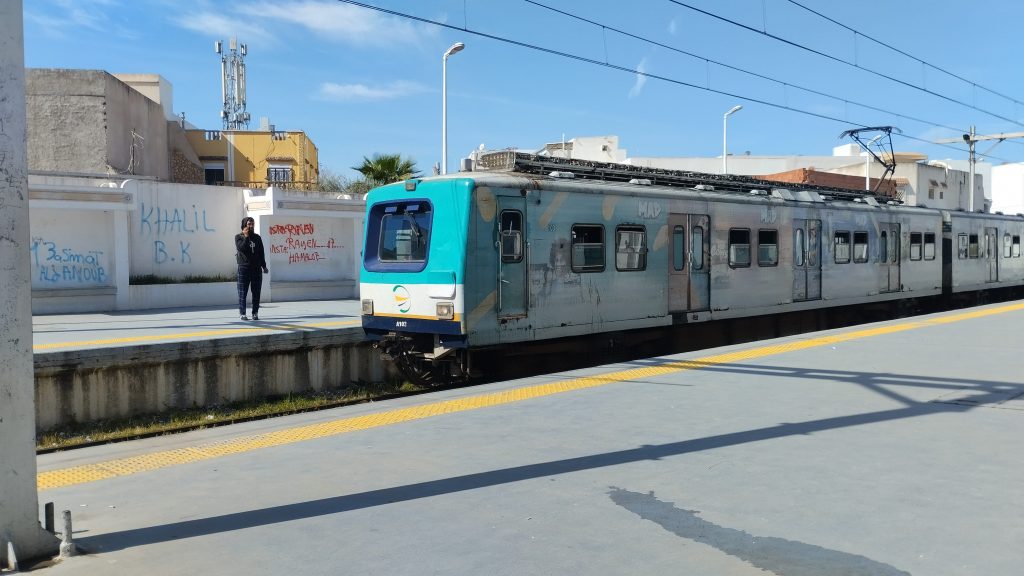 TGM Treni, Salammbo durağı, Kartaca, Tunus